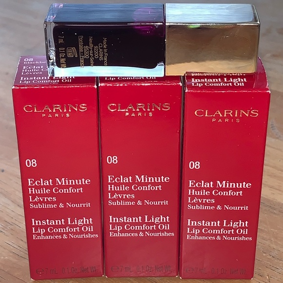 ✨Discontinued 08 Blackberry✨ Clarins Paris NIB Instant Light Lip Comfort Oil - Picture 4 of 5